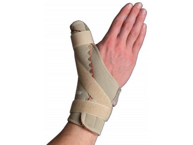 Thermoskin Left Thumb Spica Brace with Thumb Spica support and Trioxon Lining, Large: 7.75 Inches - 8.75 Inches, Beige