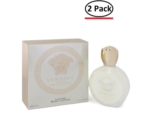 Versace Eros by Versace Body Lotion 6.7 oz for Women (Package of 2)