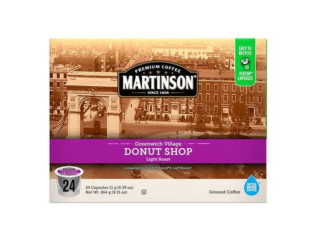 Martinson Premium Donut Shop Blend Single Serve Coffee Capsules, Compatible with Keurig K-Cup Brewers, 24 Count