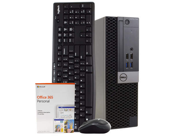 Dell OptiPlex 7040 Desktop PC Intel i5-6500 , 8GB RAM, 1TB HDD,  Windows 10 Pro, Microsoft Office 365 Personal, Wireless Keyboard & Mouse,  New 16GB Flash Drive, WiFi (Renewed) | Entrepreneur