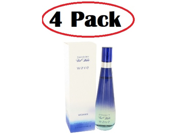 4 Pack of Cool Water Wave by Davidoff Eau De Toilette Spray 3.4 oz