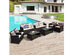 Costway 8 Piece Outdoor Rattan Furniture Set Cushioned Sofa Armrest Table