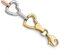 10K Yellow, White, Pink Gold Heart Bracelet (7.50 Inches)