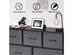 Costway 5 Drawer Dresser Storage Unit Side Table Display Organizer Dorm Room Fabric Grey - Dark Coffee