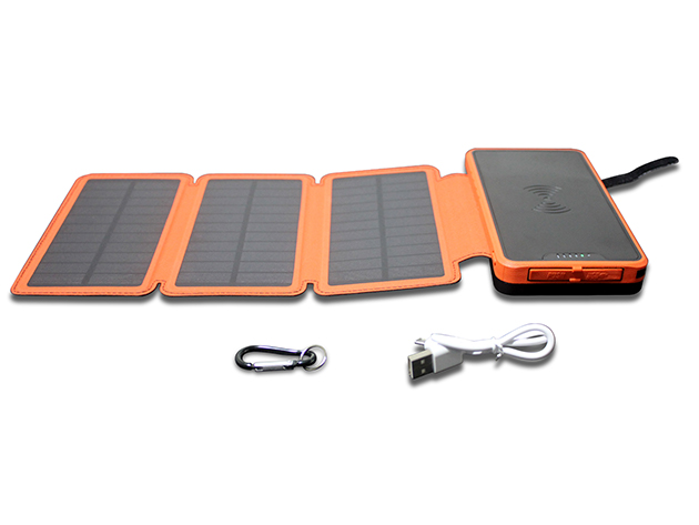 Fully Charge Your Devices with This 25,000mAh Power Bank's Carabiner, Built-In Solar Panels, & More!