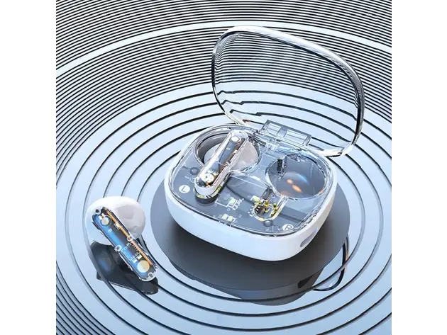 Transparent Bluetooth 5.3 Earbuds (White)