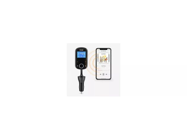 Anker ROAV SmartCharge F3 Gooseneck Bluetooth Wireless FM Transmitter Car Kit, Black (New Open Box)