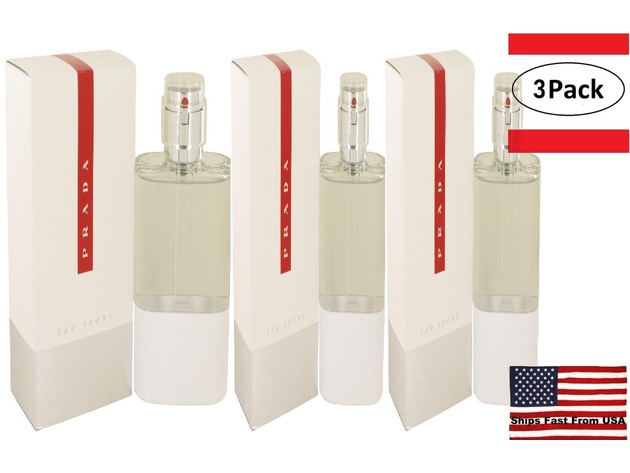 3 Pack Prada Luna Rossa Eau Sport by Prada Eau De Toilette Spray  oz for  Men | StackSocial