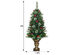 Costway Set of 2 Snowy Entrance Tree 4ft with Pine Cones Red Berries & Glitter Branches - Green