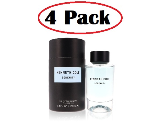 4 Pack of Kenneth Cole Serenity by Kenneth Cole Eau De Toilette Spray (Unisex) 3.4 oz