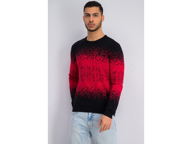 Alfani Men's Ombre Rib Crewneck Sweater Red Size Extra Large