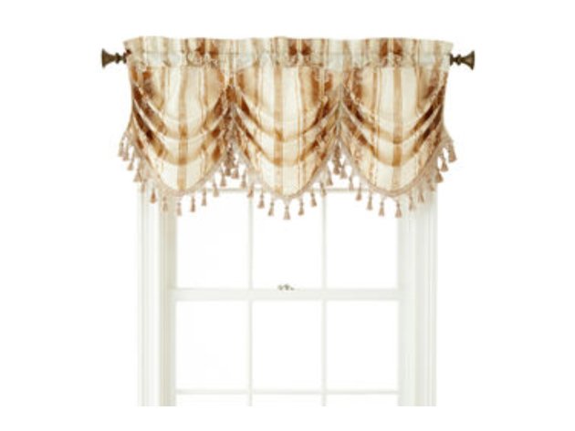 JCPenney Home Regan Rod-Pocket Tuck Valance, Dimensions: 20 Inches Width x 54 Inches Length, Gold Dust Multi