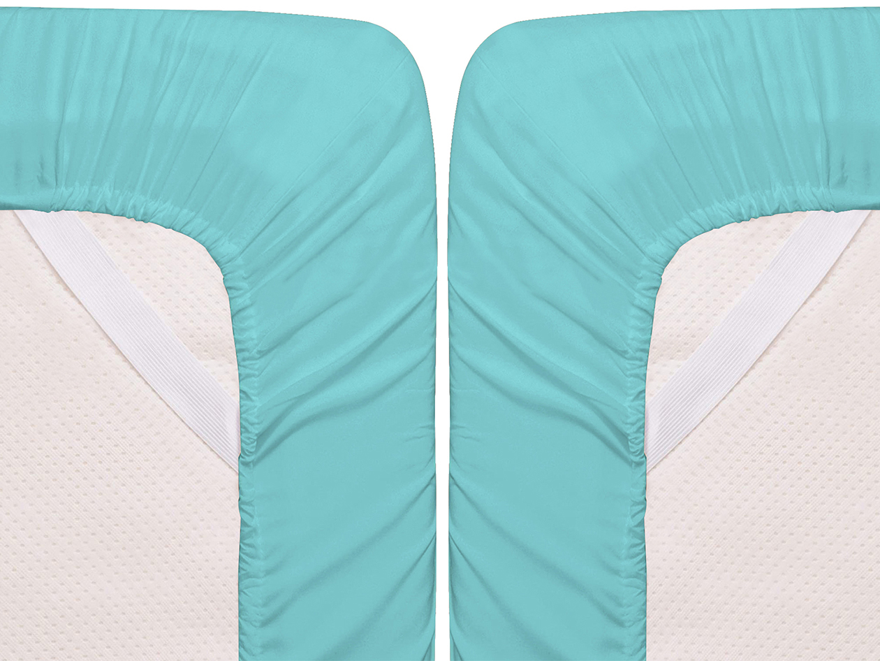 Super-Soft 1800 Series Bamboo Blend 3-Piece Sheet Set (Light Blue/Twin)