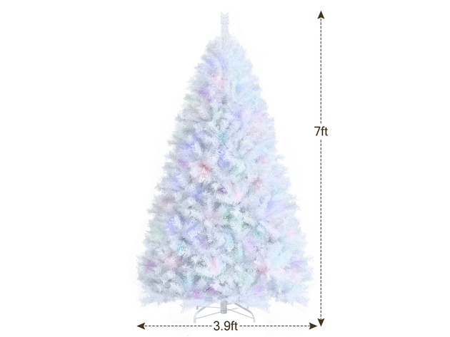7 Foot White Iridescent Tinsel Artificial Christmas Tree with 1156 Branch Tips