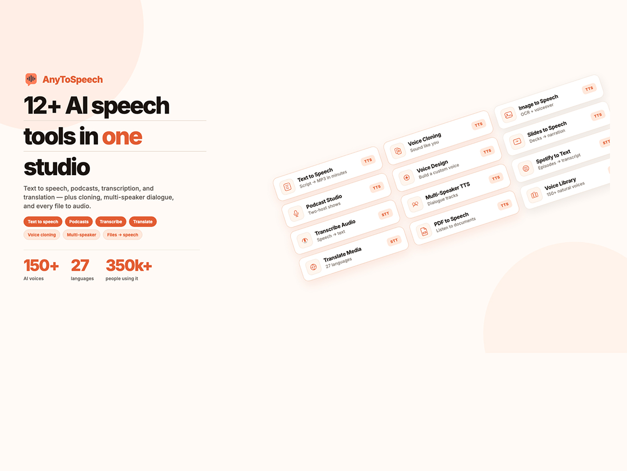 AnyToSpeech: Lifetime Subscription