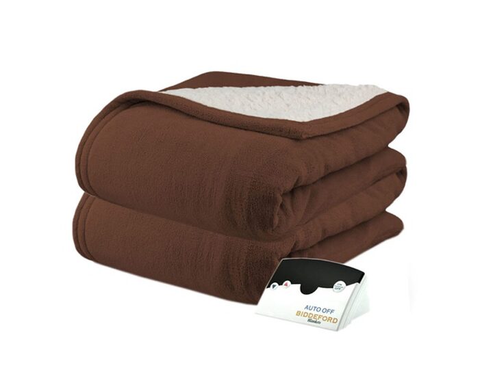 Biddeford MicroPlush Sherpa Electric Heated Blanket Full Chocolate |  StackSocial