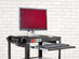 Offex Adjustable 42"H Steel Audio/Video Cart with Locking Cabinet & Keyboard Tray, Black