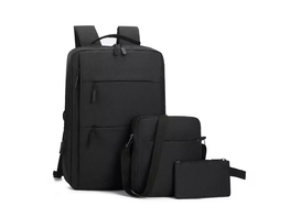 3 Pieces USB Multifunction Large Capacity Business Laptop Bags Set Black