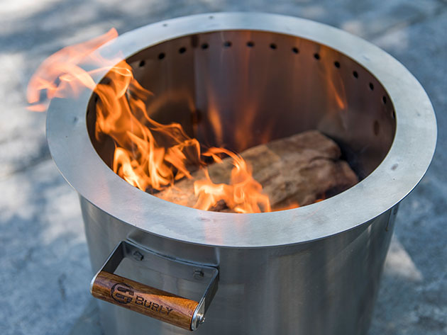 Burly™ SCOUT Stainless Steel Smoke Reducing Firepit | ExtraTV