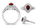 3/4 Carat (ctw) Teardrop Garnet Ring in Sterling Silver - 8
