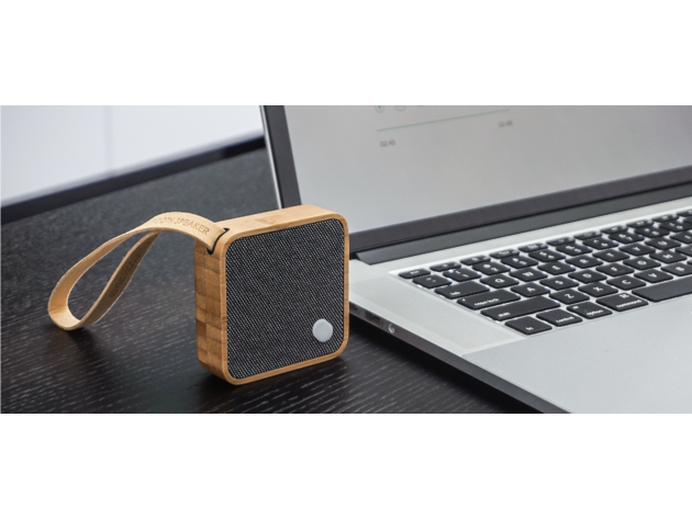 Gingko Mi Square Pocket Bluetooth Speaker - Bamboo Wood