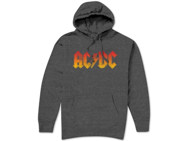 Hybrid Men's Distressed Logo Hoodie Gray Size Small
