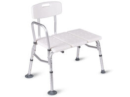 Costway Shower Bath Seat Medical Adjustable Bathroom Bath Tub Transfer Bench Stool Chair - White