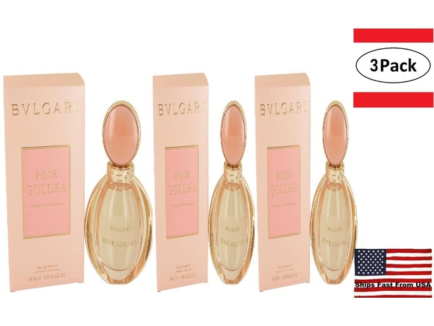 3 Pack Rose Goldea by Bvlgari Eau De Parfum Spray 3 oz for Women