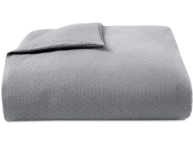Charter Club 3 Piece Damask Designs Diamond Dot Cotton Duvet Cover Set, Full/Queen, Grey