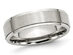 Mens Chisel 6mm Satin Stainless Steel Comfort Fit Wedding Band with Ridge - 13