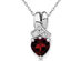 1.00 Carat (ctw) Heart Cut Garnet Pendant Necklace in Sterling Silver With Chain