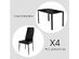 Costway 5 Piece Kitchen Dining Set Glass Metal Table and 4 Chairs Breakfast Furniture Black