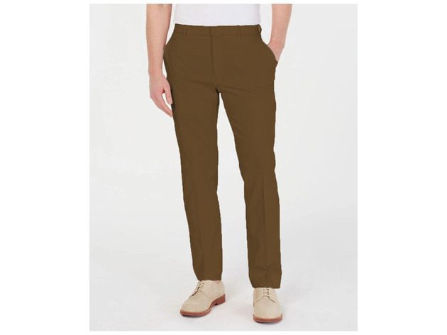 Tommy Hilfiger Men's TH Flex Stretch Comfort Solid Performance Pants Brown Size 38x29