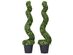Costway 2 Piece 4ft Artificial Boxwood Spiral Tree In/Outdoor Office Garden Patio Decoration - Green