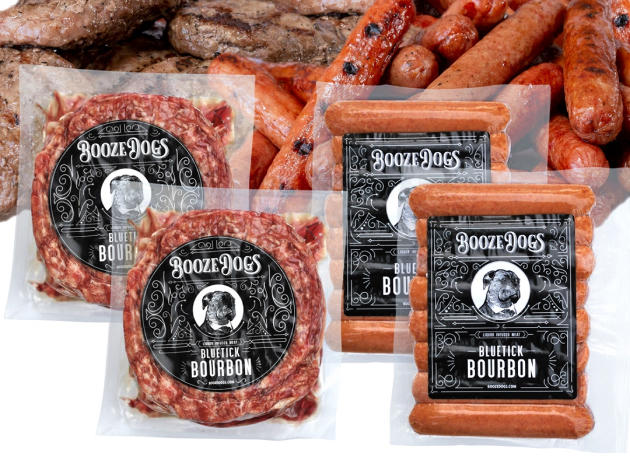 Booze Dogs Bluetick Bourbon Burger & Hot Dog Combo (4Lbs)