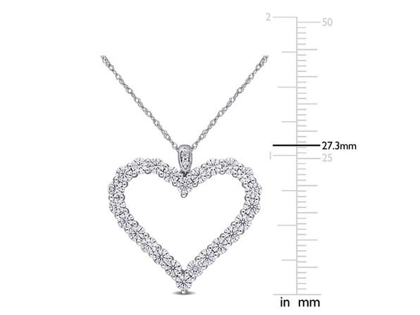 2 40 Carat Ctw Created Moissanite Open Heart Pendant Necklace In 14k White Gold With Chain Stacksocial - 14k Open Heart Pendant 2 40 Carat Ctw Created Moissanite Open Heart Pendant Necklace In 14k White Gold With Chain Stacksocial - 14k Open Heart Pendant