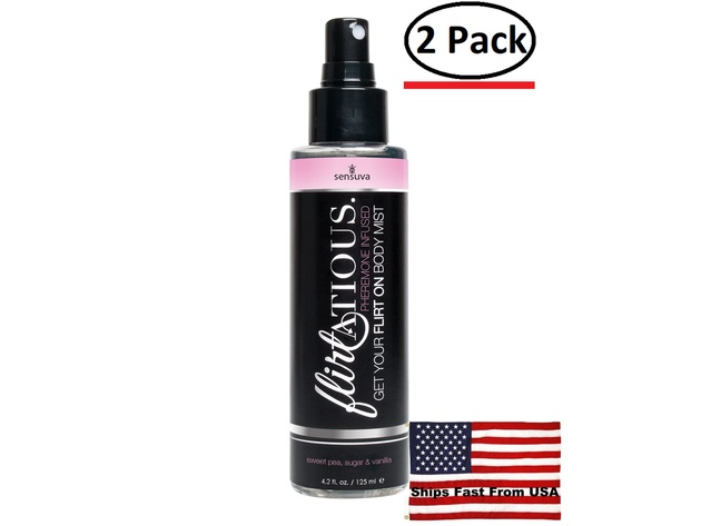 ( 2 Pack ) Flirtatious Pheromone Infused Body Mist - Vanilla, Sugar, & Sweet Pea - 4.2 fl.oz / 125 ml