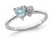 2/5 Carat (ctw) Natural Aquamarine Heart Promise Ring in Sterling Silver 