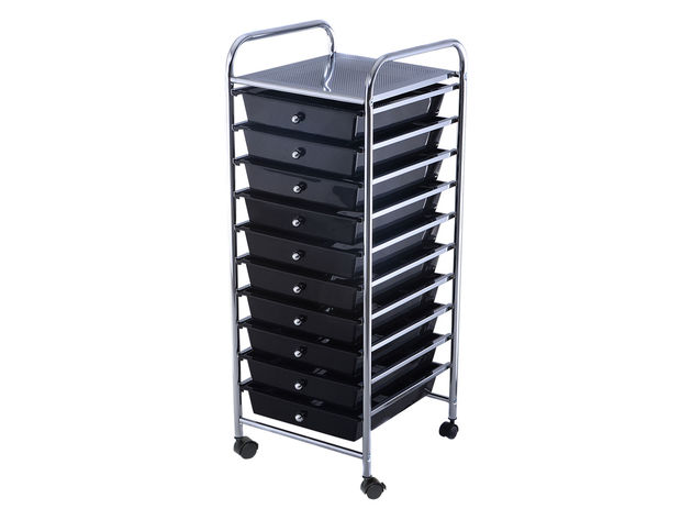 Costway 10 Drawer Rolling Storage Cart Scrapbook Paper Office School ...