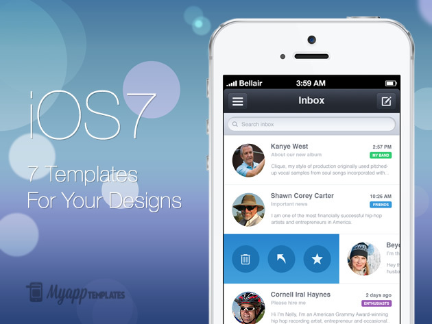 Seven Professionally Designed iOS 7 Templates