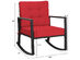 Costway Patio Rattan Rocker Chair Outdoor Glider Wicker Rocking Chair Cushion Lawn Red - Red/Black