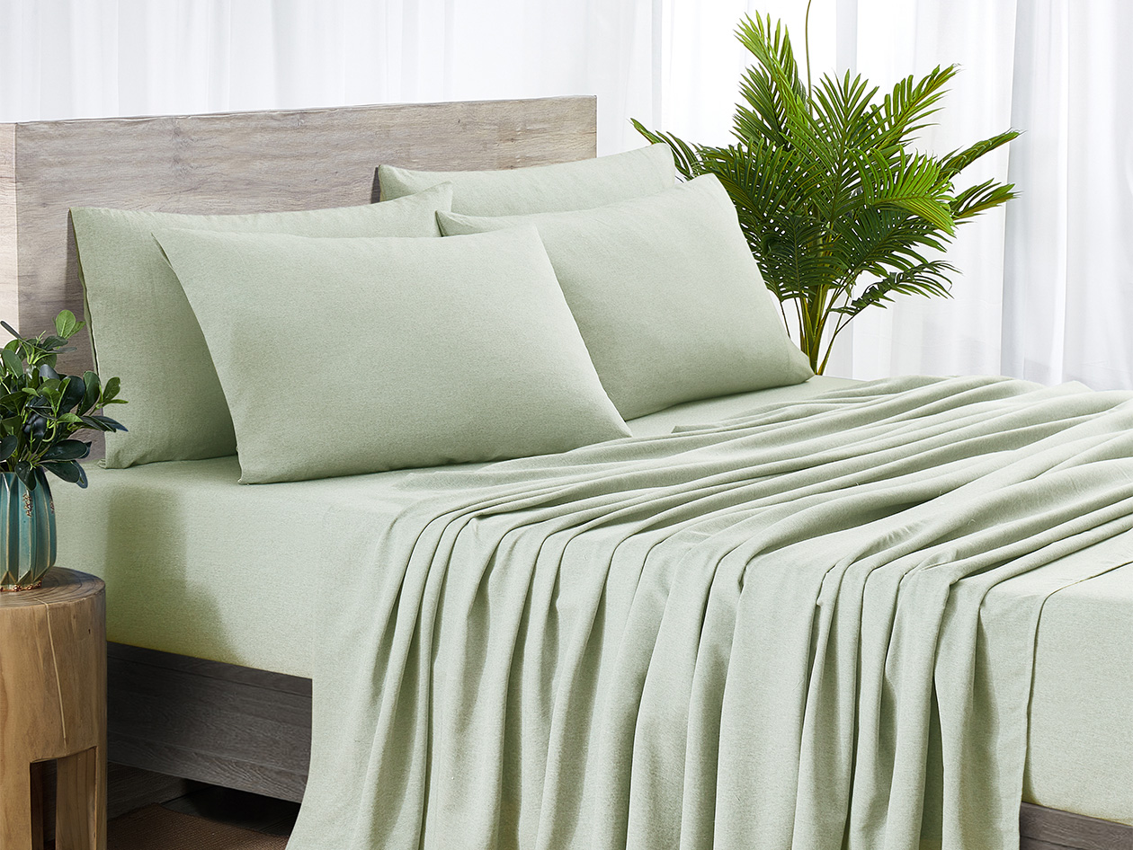 Bamboo Blend Chambray Sheet Set (Sage/Queen)