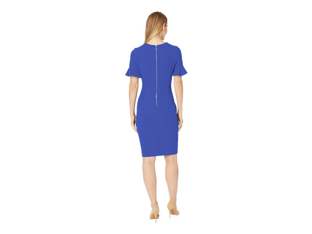 Calvin Klein Women's Flutter Sleeve Sheath Dress Blue Size 8