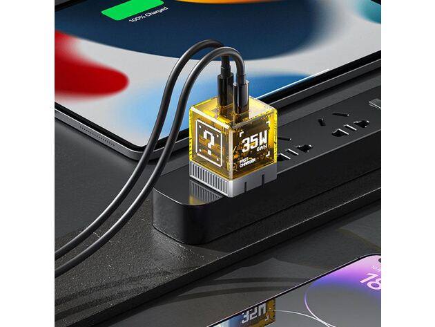 See Through Me 35W Dual USB-C Ports Fast Charger (Green)