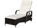 Patio Rattan Lounge Chair Chaise Adjustable Recliner Cushioned Sofa Garden - Brown