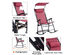 Costway Folding Rocking Chair Rocker Porch Zero Gravity Furniture Sunshade Canopy - Red