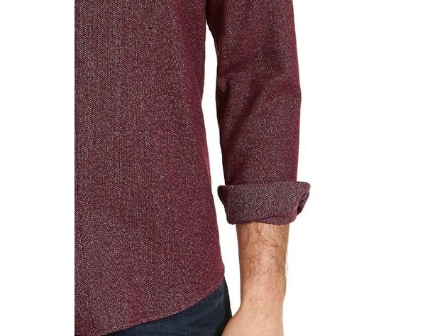 American Rag Men's Matt Regular-Fit Brushed Twill Shirt Red Size Medium