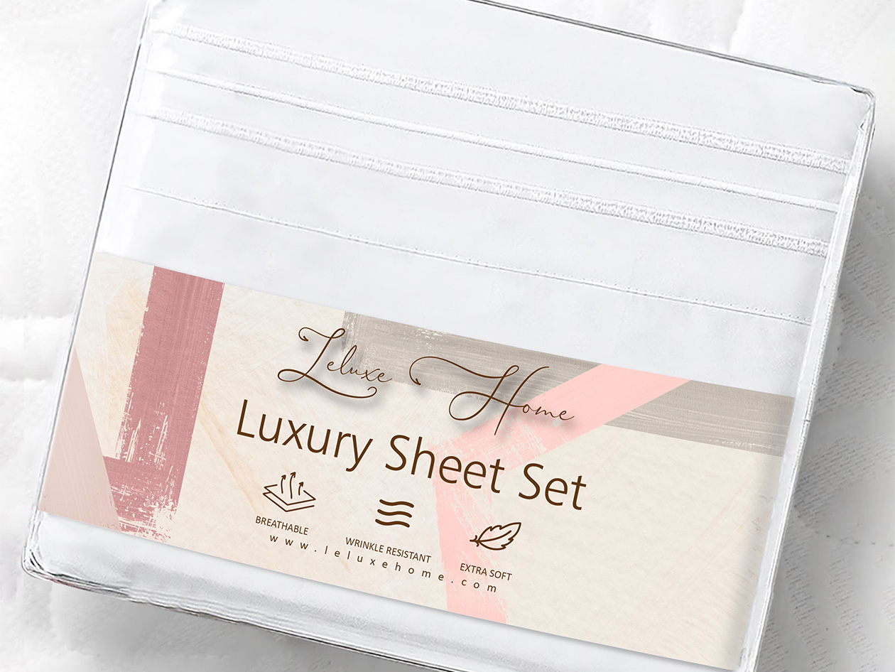 The Luxe 4-Piece Microfiber Bed Sheet Set (White/King)