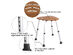 Costway Bamboo Bath Seat Shower Chair Triangular Fanshaped Slip-Resistant Rubber Tip