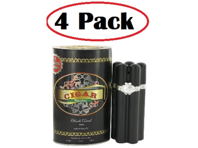 4 Pack of Cigar Black Wood by Remy Latour Eau De Toilette Spray 3.3 oz